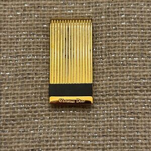 Vintage Christian Dior Goldtone and Black Money Clip